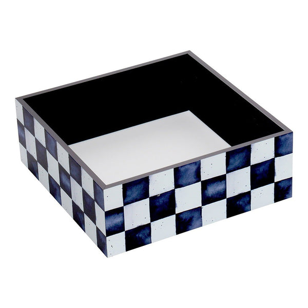 Napkin Holder | Black Check
