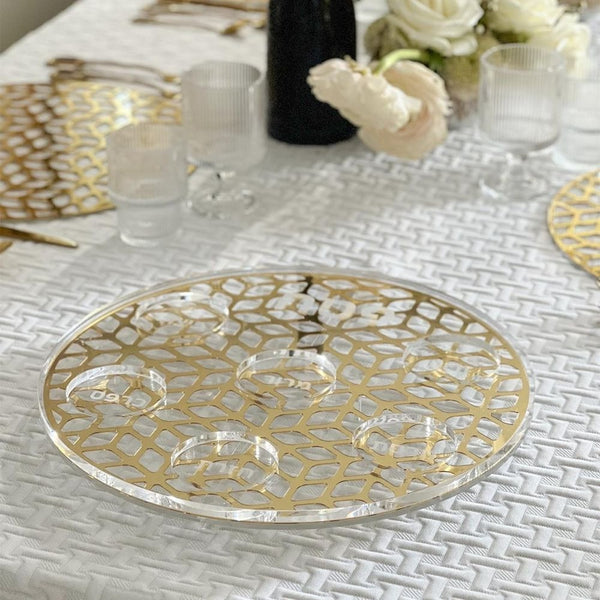 Sederplate | Lucite and Gold Laser Cut