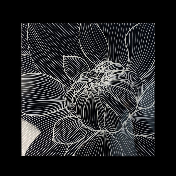 Large Tea Box | Black Flower
