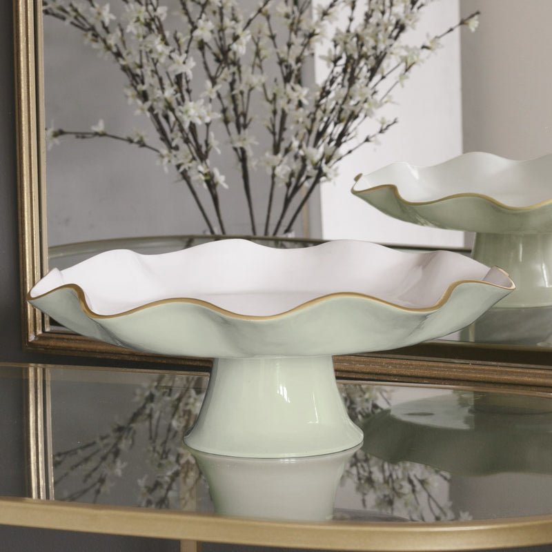 Encanto Pedestal Plate | Pistachio Carola