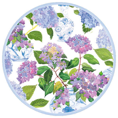 Round Paper Placemats | Hydrangeas & Porcelain