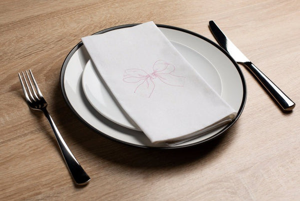 Guest Towels | Mesh Pink Bow