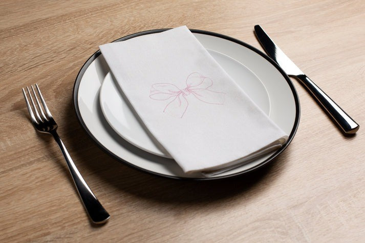 Guest Towels | Mesh Pink Bow