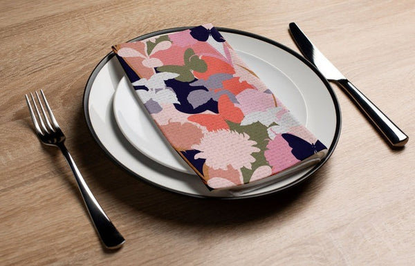Guest Towels | Butterfly Flower Silhouette