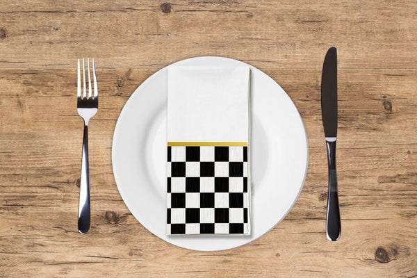 Guest Towels | Black Checkered