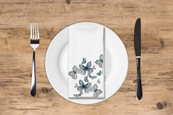 Guest Towels | Monochrome Butterflies