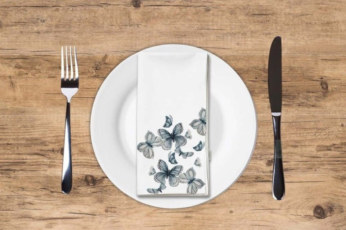 Guest Towels | Monochrome Butterflies