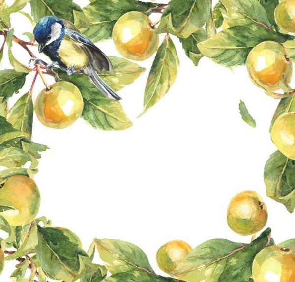 Square Charger Pad | Watercolour Apple Border