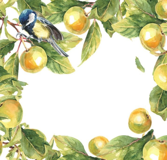 Square Charger Pad | Watercolour Apple Border
