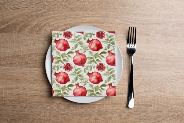 Cocktail Napkins | Pomegranate Greenery