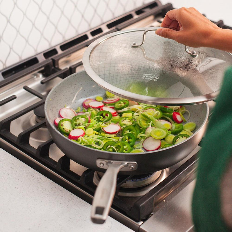 Trudeau | Pure Ceramic Saute Pan with Lid | Kitchen Art
