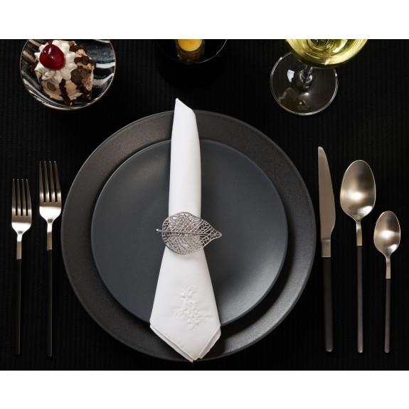 Napkin Ring Set | Platinum Feuille | Kitchen Art | Wrapt