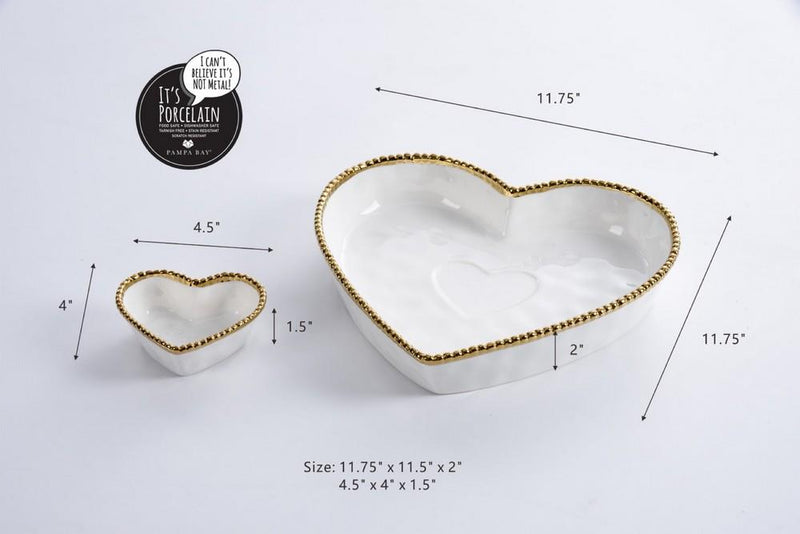 Bay Chip N Dip Heart | White/Gold 