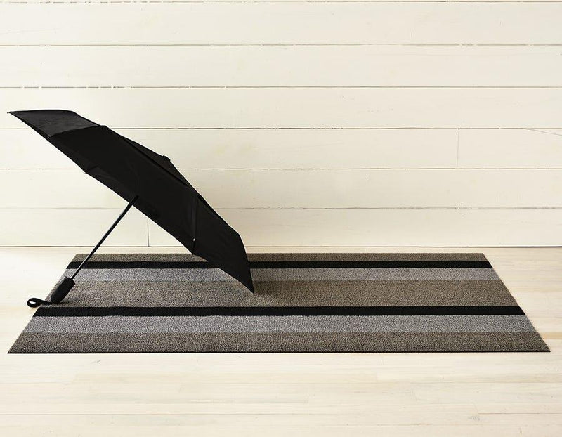 Utility Shag Mat Black/Silver Bold Stripe