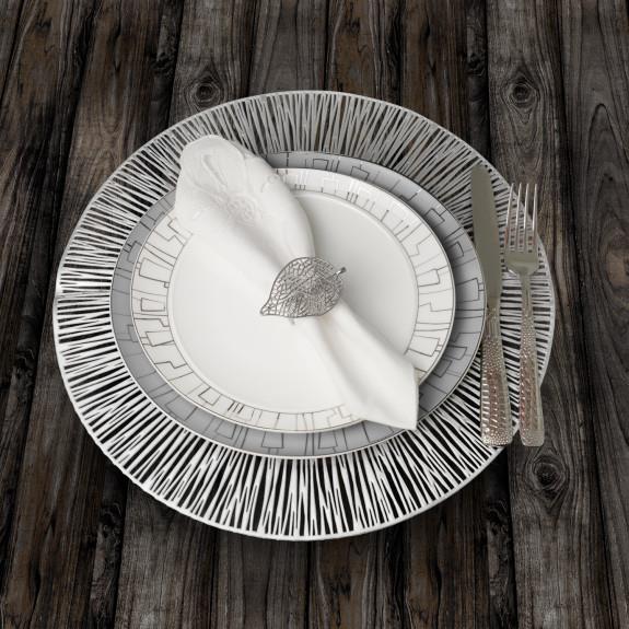 Napkin Ring Set | Platinum Feuille | Kitchen Art | Wrapt