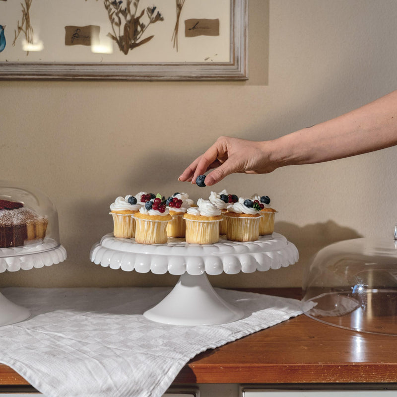 Cake Stand/ Dome - Milk White Tiffany