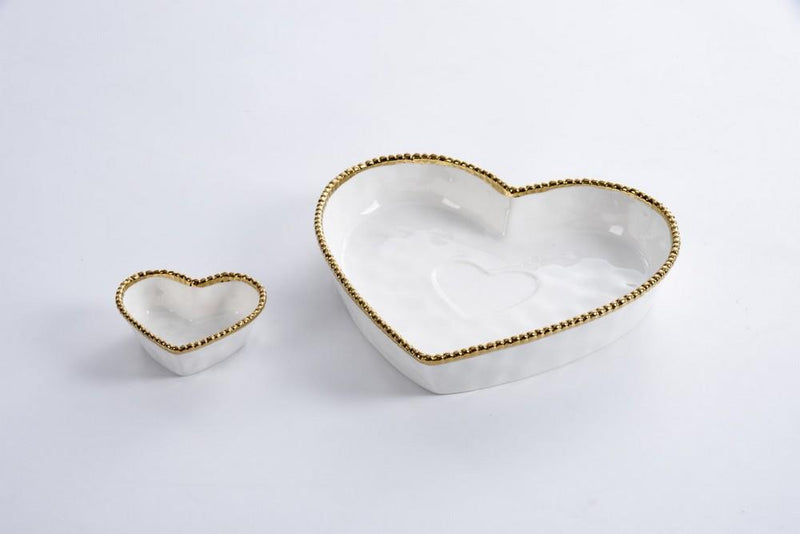 Bay Chip N Dip Heart | White/Gold 