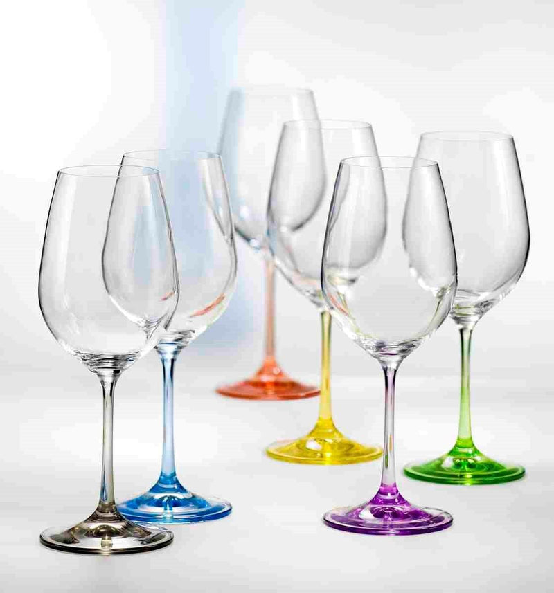 Bohemia Glass Set of 6 Wine - Rainbow