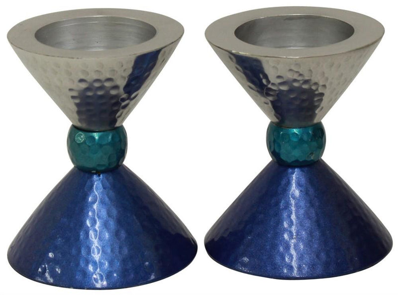 Candle/Tealight Holder Set - Blue/Teal/Silver