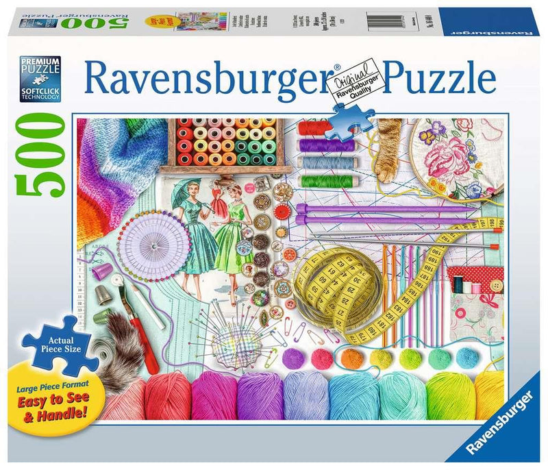 Ravensburger 500 Pc Puzzle | Needlework Station | Wrapt