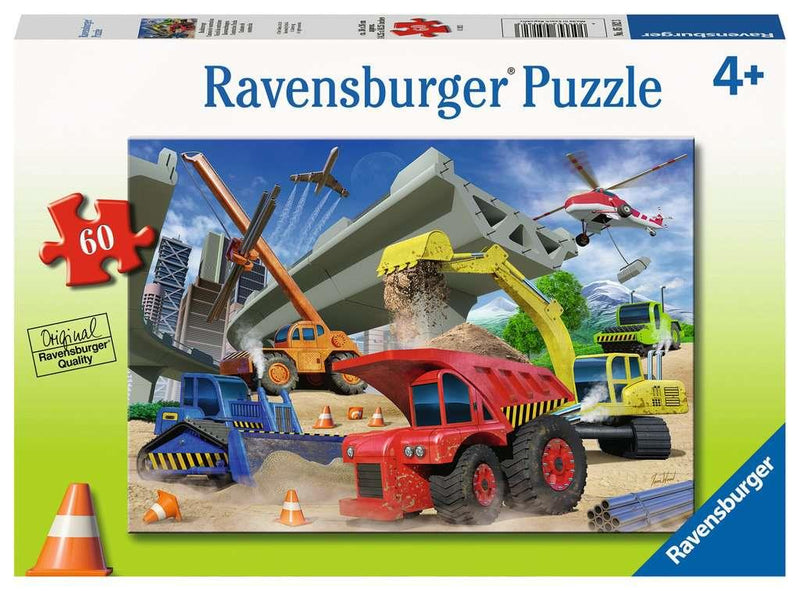 Ravensburger 60 Pc Puzzle | Construction Trucks | Wrapt