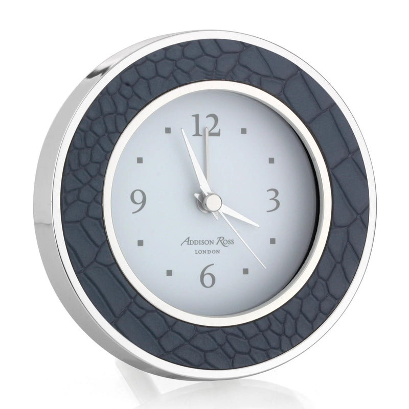 Addison Ross Alarm Clock | Round Blue Croc | Wrapt
