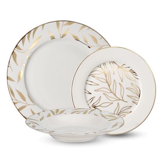 Gold Olive Leaves Dinnerset for 6 | Kitchen Art | Wrapt